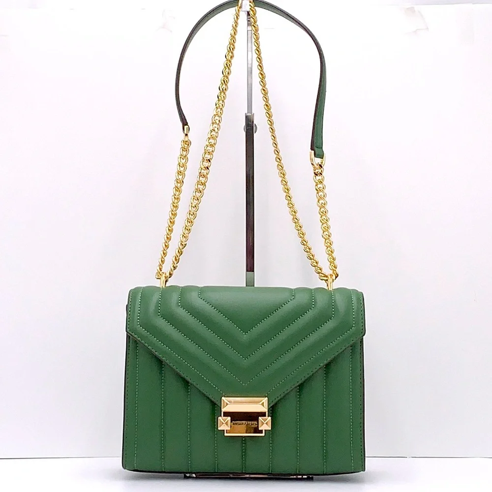 MICHAEL KORS MEDIUM FLAP CHAIN
SHOULDER CROSSBODY BAG FERN
GREEN COLOR - Picture 11 of 16